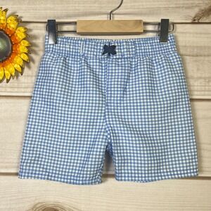 Ruggedbutts Boys Gingham Swim Trunks Shorts 5‎ Boys blue white check